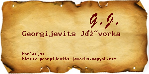 Georgijevits Jávorka névjegykártya